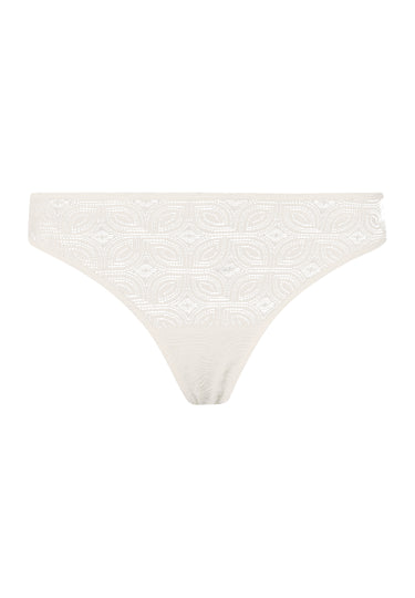 Ruby Geometric Lace Thong | Misty White 70854-2123